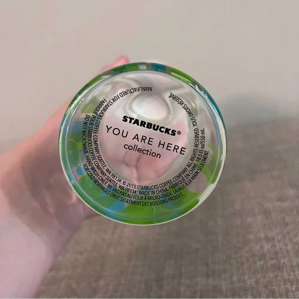 Starbucks Seattle You Are Here Collectable Glass Water Bottle 18.5 oz Travel Gym
